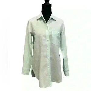 J Crew Long Cotton-Linen Boy Shirt in Crosshatch FOR WOMEN SIZE 2